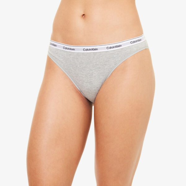 Современные трусы из эластичного хлопка с фирменным поясом Calvin Klein, серый — фото 3