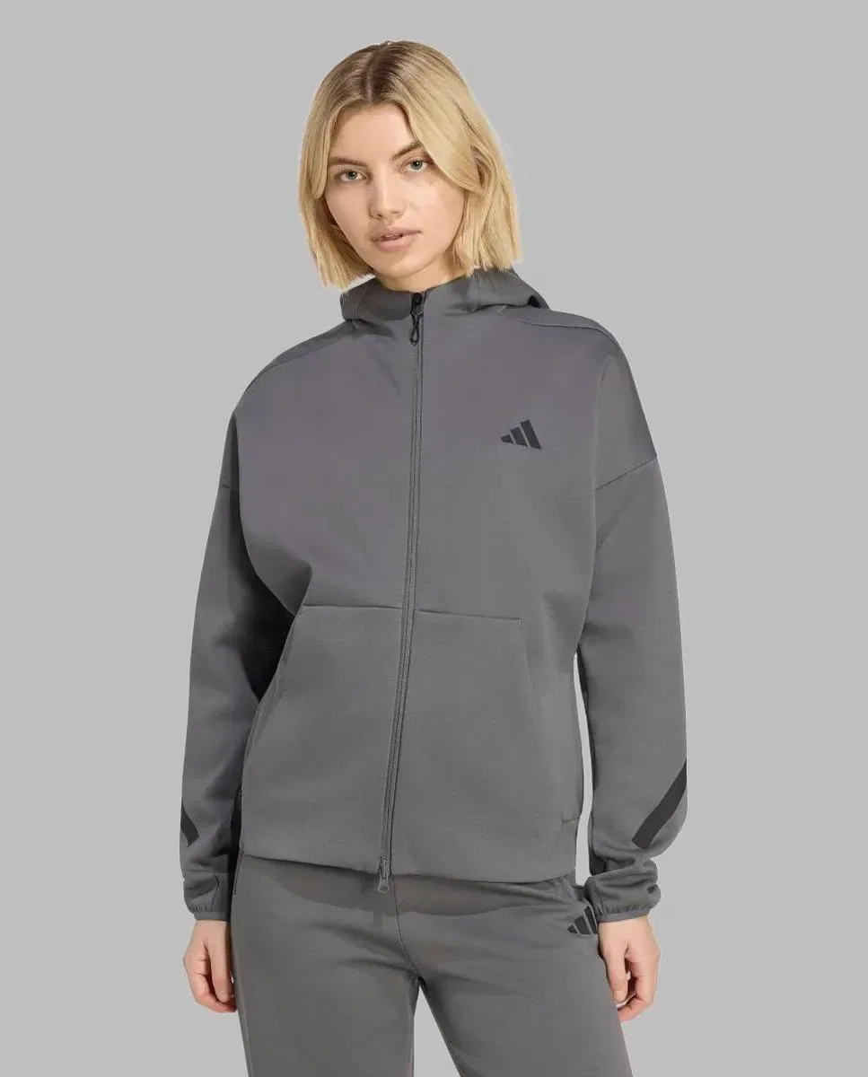 Женская худи с капюшоном и молнией Z.N.E. adidas, Grey