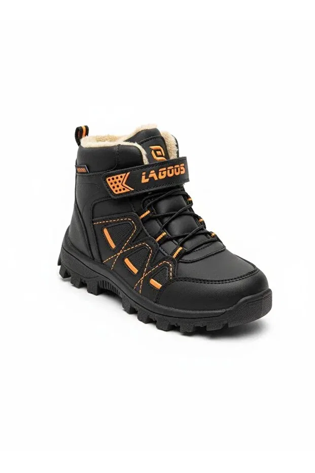 Детские ботинки для мальчиков и девочек с принтом Lagoos Sport, Orange-Black