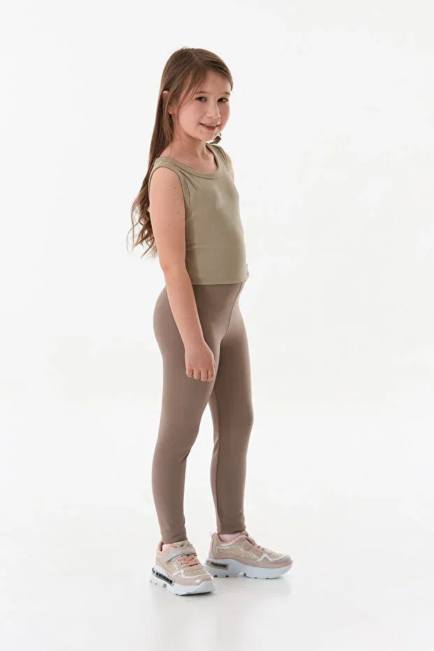 Детские леггинсы для девочек хлопковые Fulla Moda, Brown — фото 3