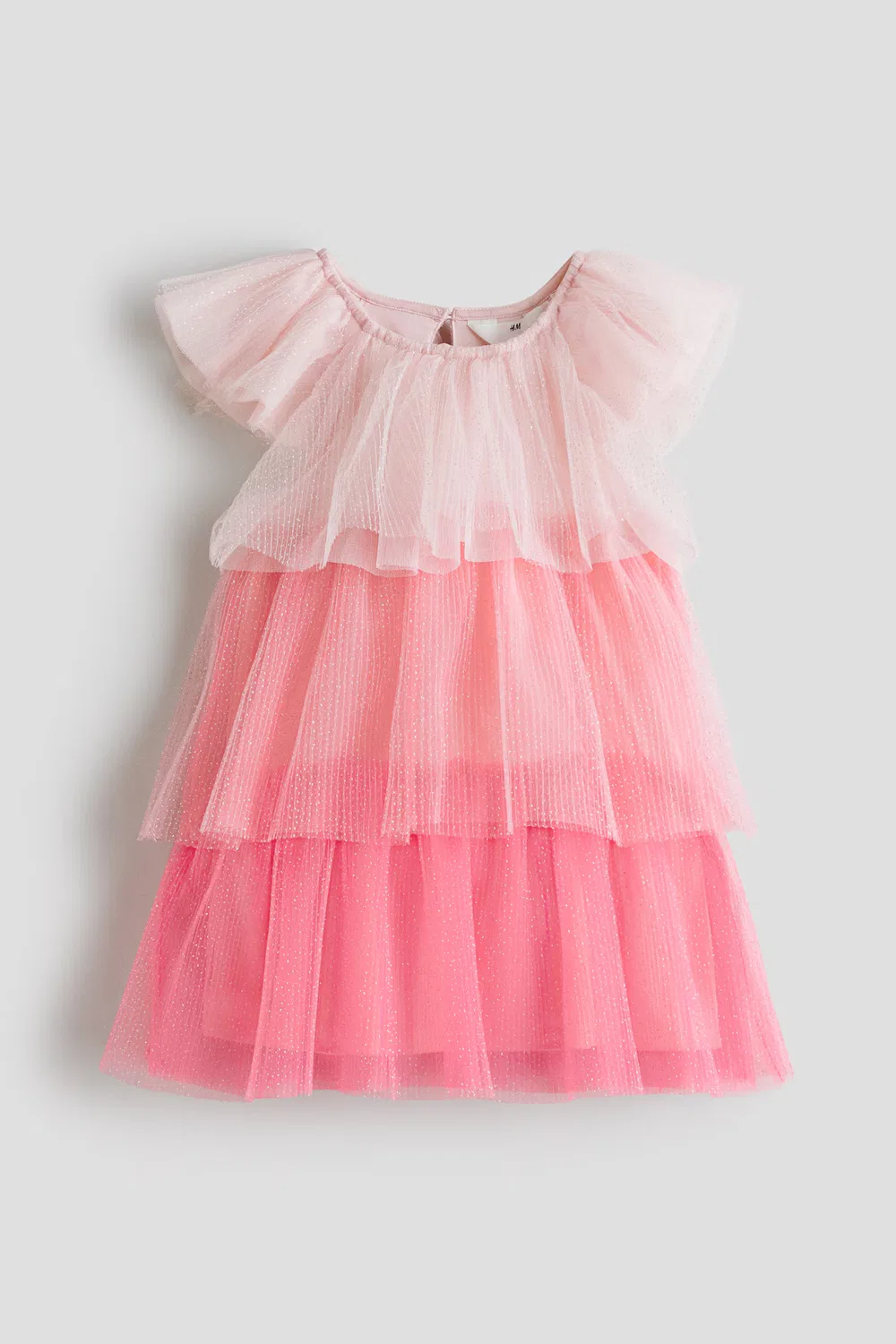 Платье из тюля с оборками H&M, Rosa/Colourblocking