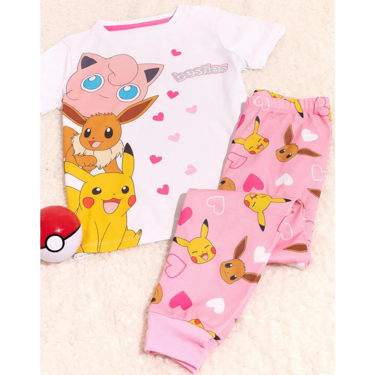 Детская пижама с длинным рукавом и длинными штанинами Frills Pokemon, Pink — фото 2