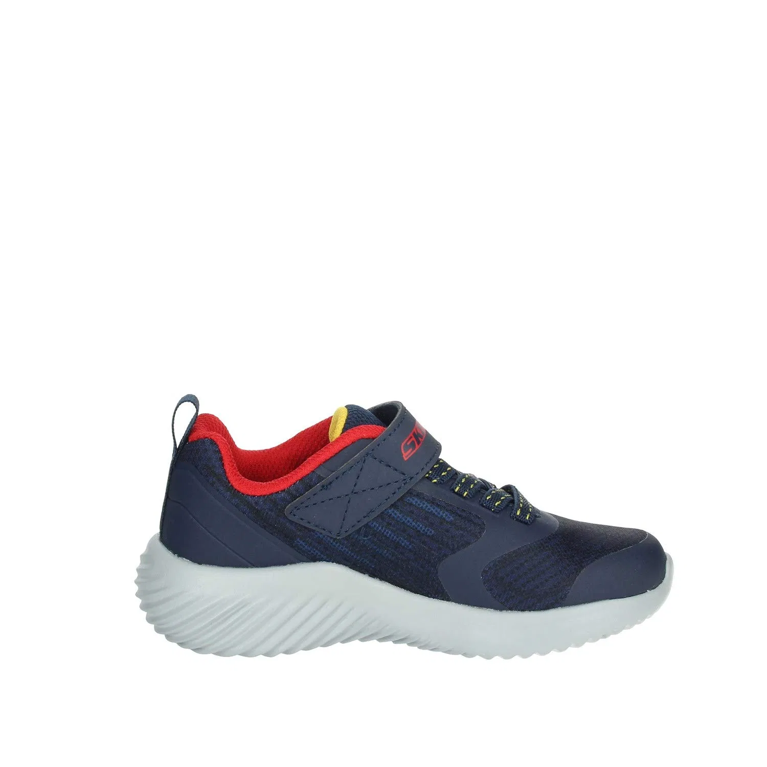 Детские кроссовки для мальчиков с липучкой Bounder Gorven Skechers, Navy Textile Red Gold Trim — фото 4