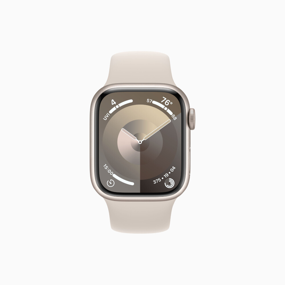 Умные часы Apple Watch Series 9 (GPS), 41мм, Starlight Aluminum Case/Starlight Sport Band - S/M — фото 2
