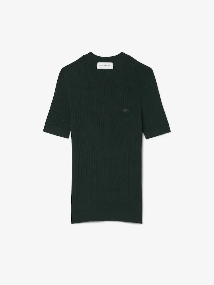 Пуловер женский LACOSTE YZP, мериносовая шерсть, бежевый — фото 4