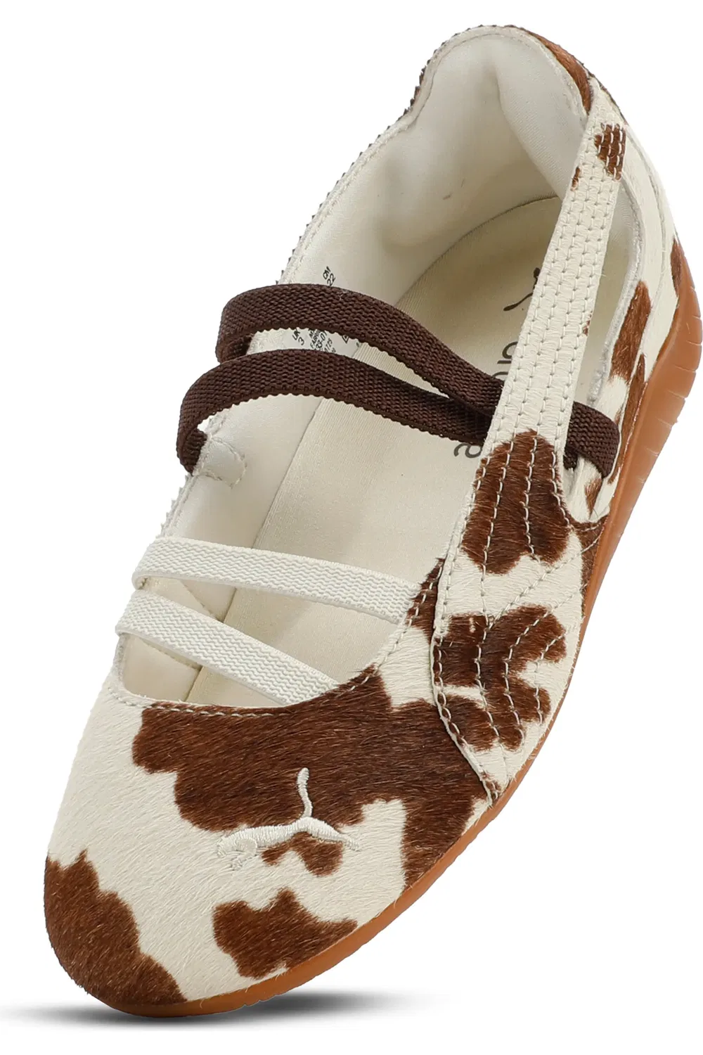 Детские кеды балетки с коровьим принтом Speedcat PUMA, Chocolate Brown/Warm White — фото 3