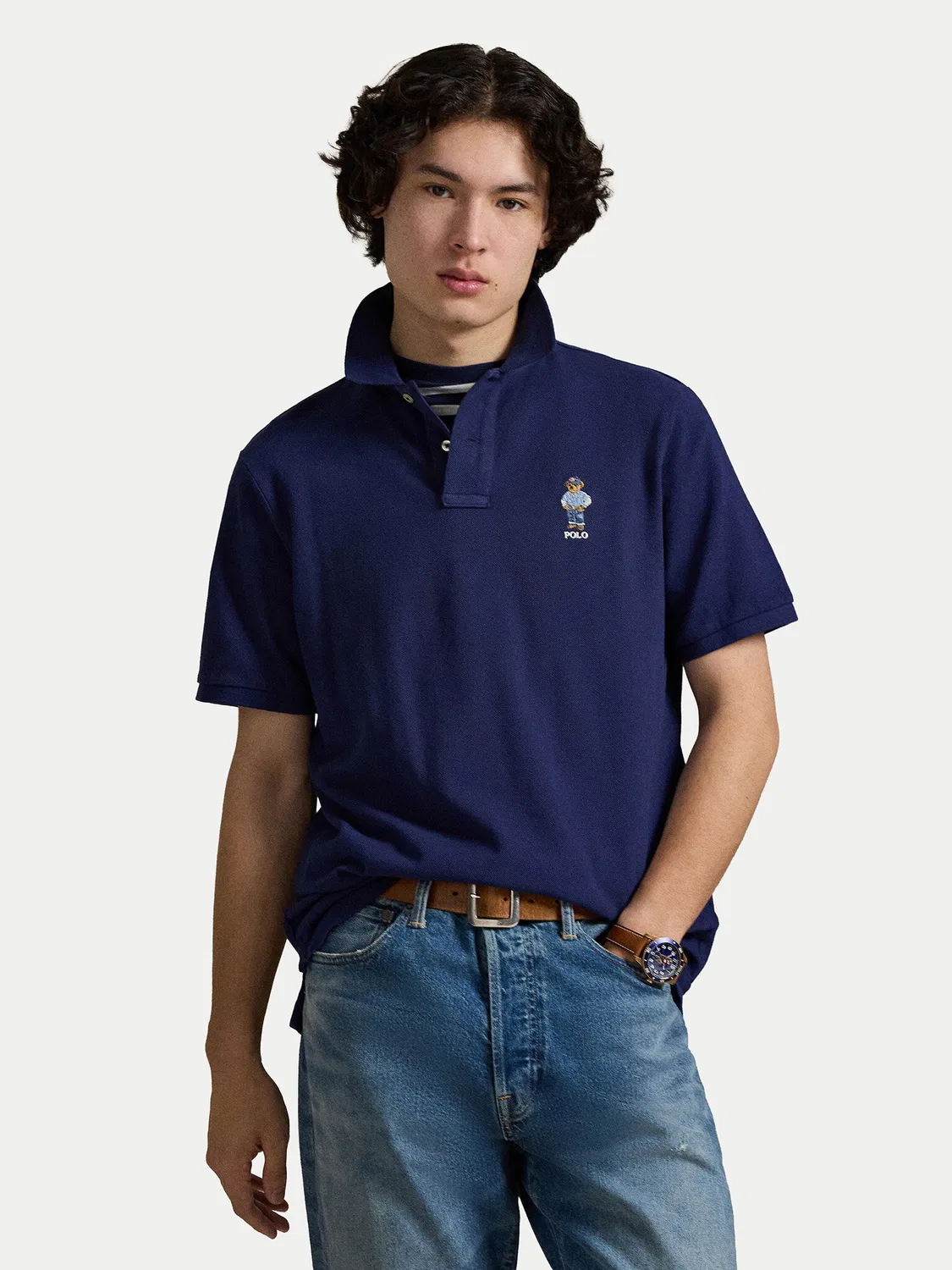 Мужское поло классического кроя Polo Ralph Lauren, темно-синий