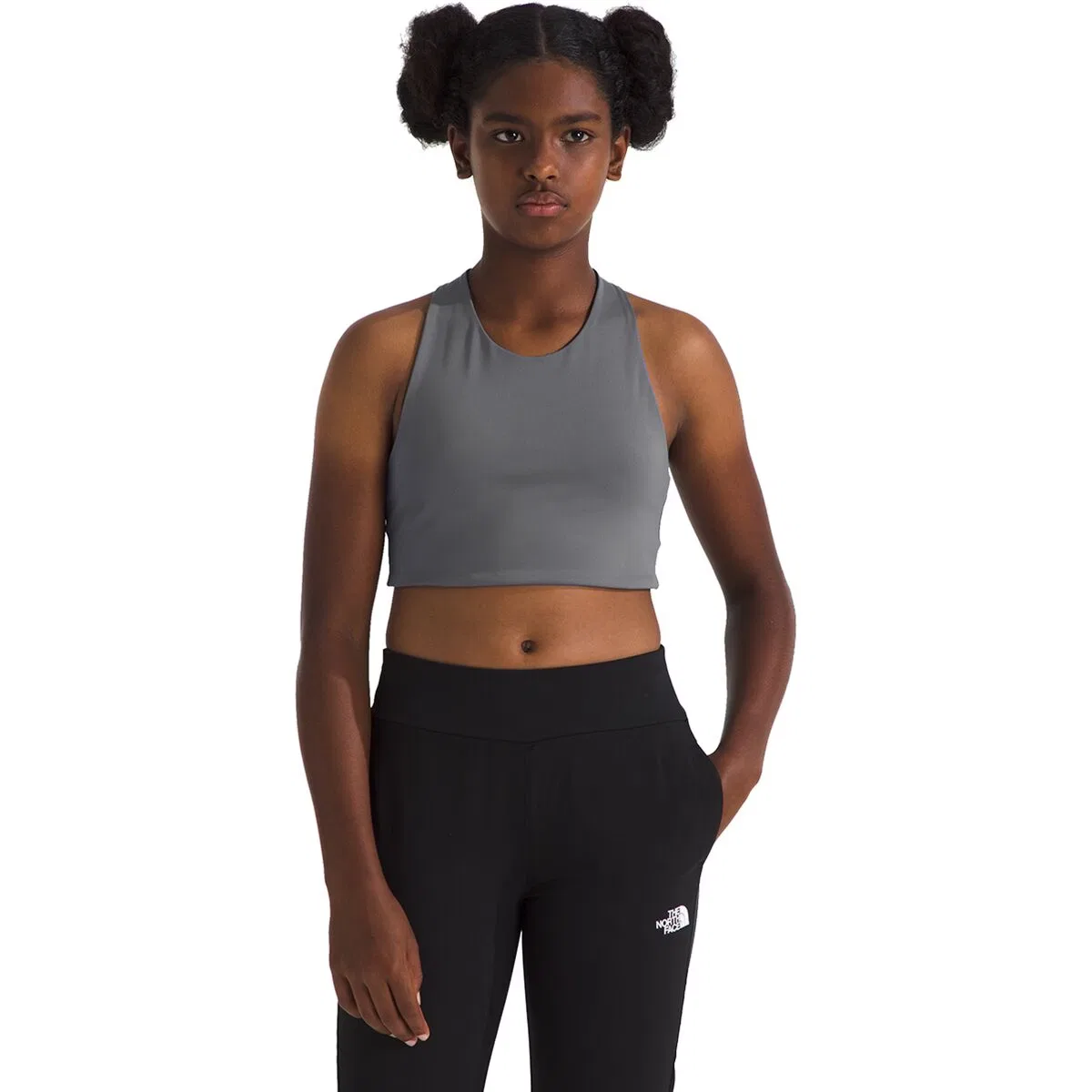 Детский топ на бретелях для девочек Reversible Tanklette The North Face, Tnf Black/Smoked Pearl — фото 3