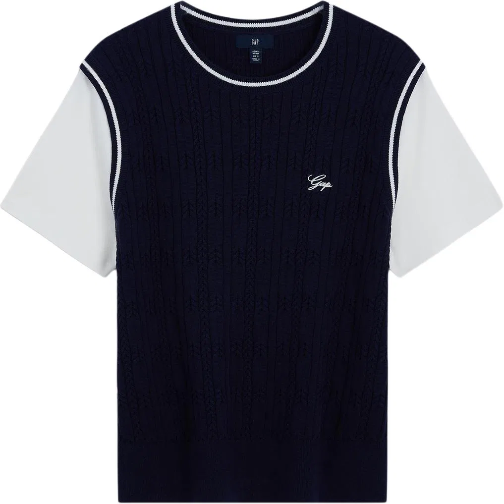 Женский свитер с круглым вырезом и длинным рукавом Other, GAP, Marine Blue