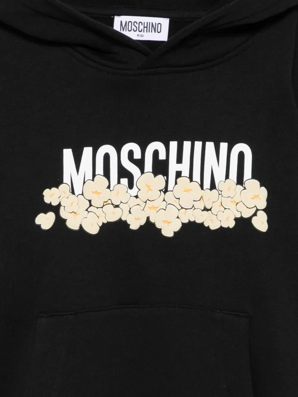 Худи с логотипом и принтом в виде попкорна Moschino Kids, черный — фото 3