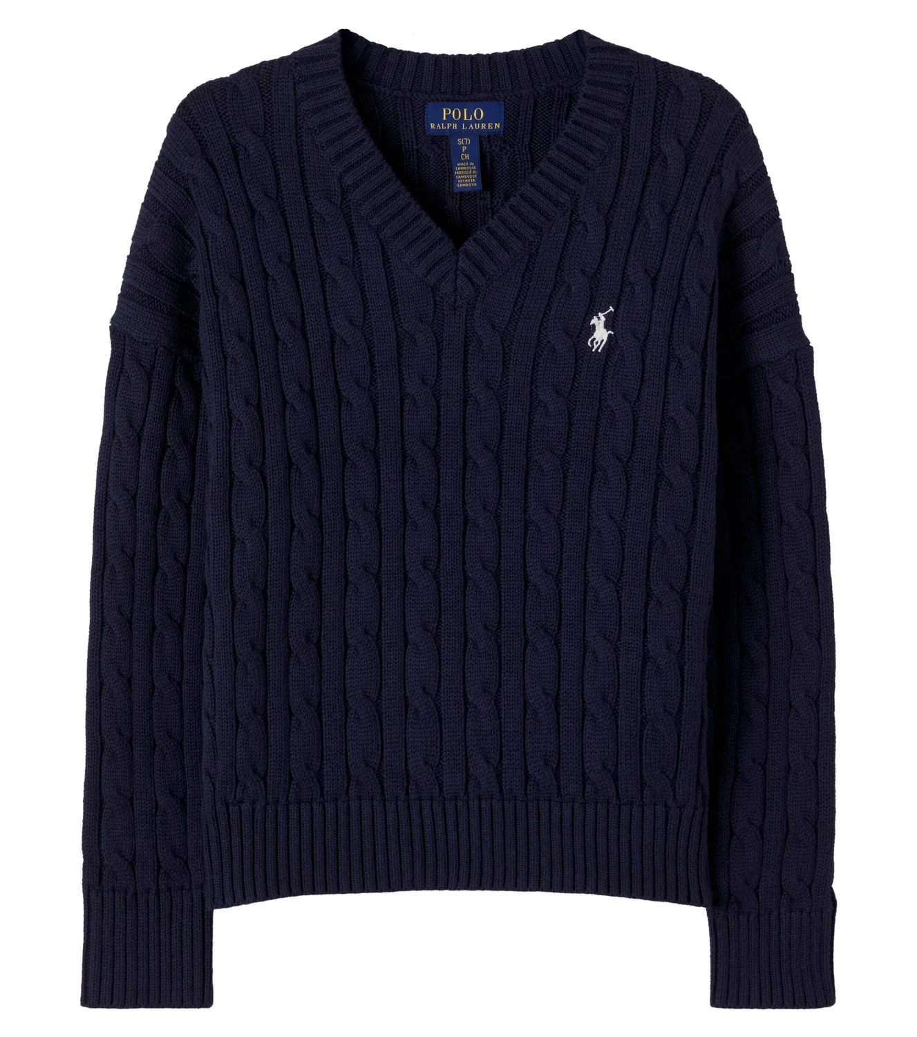 Свитер из кос хлопковый Polo Ralph Lauren Kids, синий