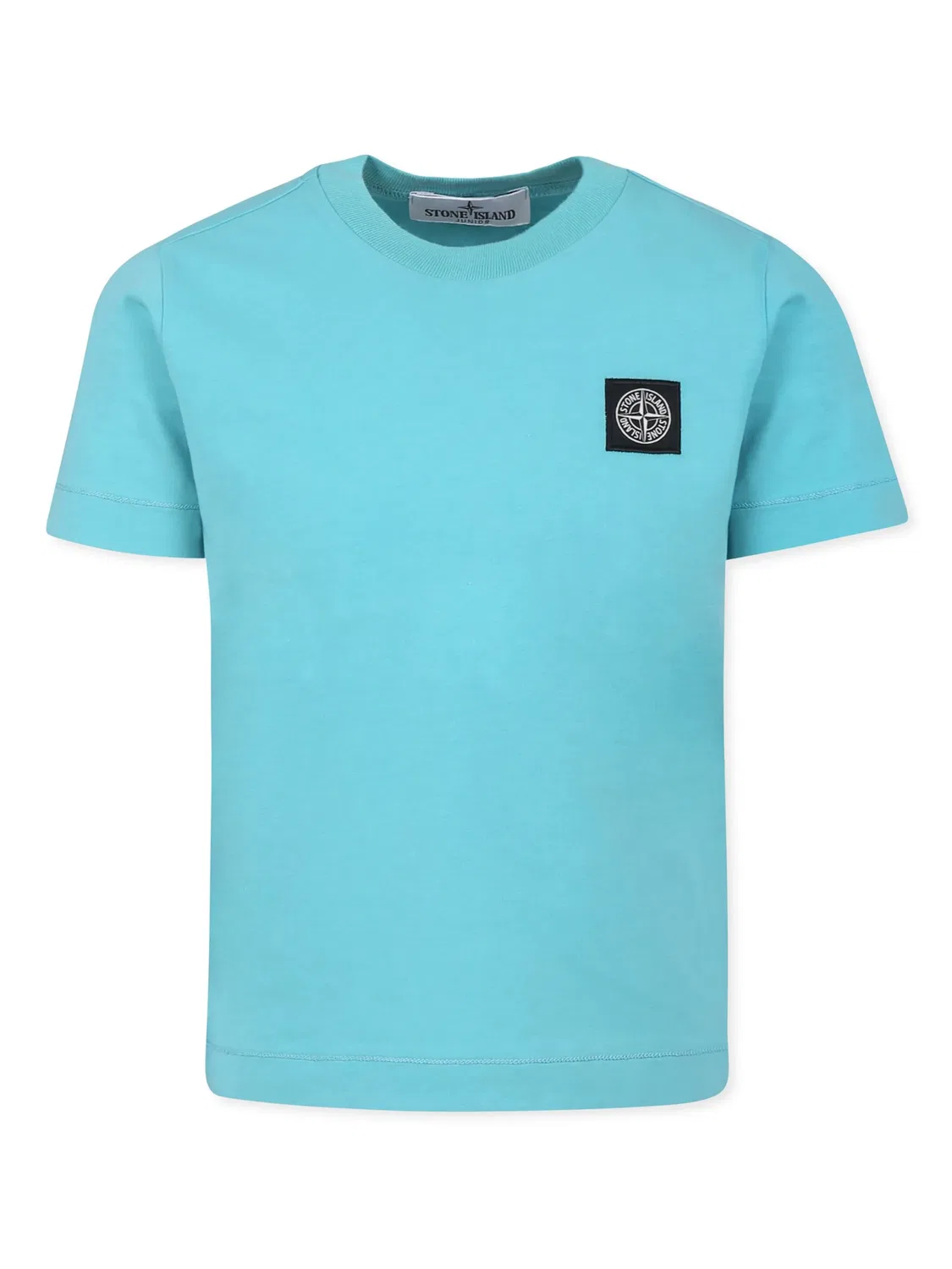 Футболка с компасом Stone Island, бирюзово-синий