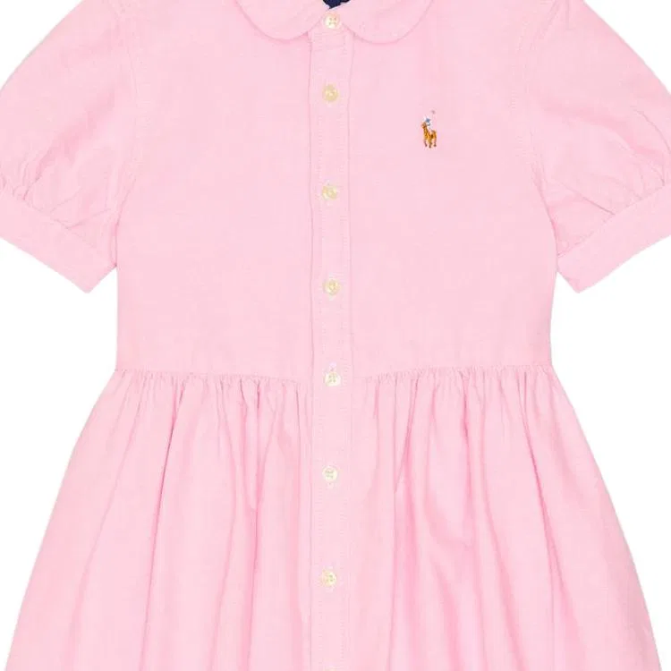Детское платье для девочек с отложным воротником Polo Ralph Lauren, Pink — фото 4