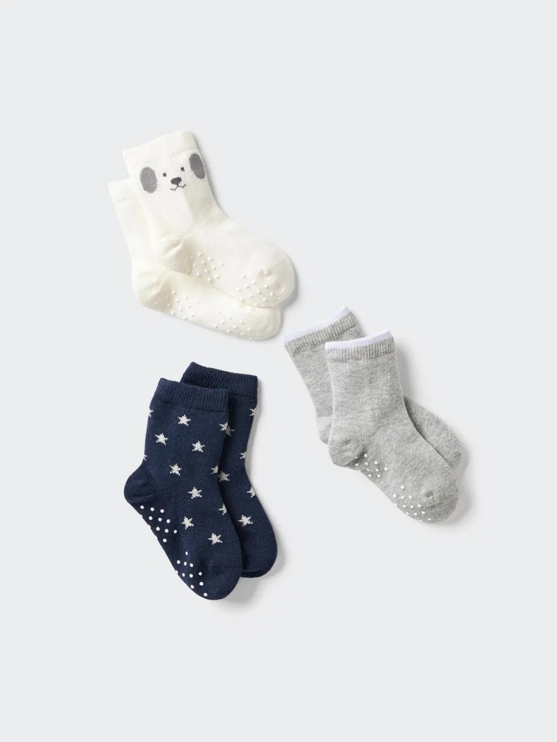 Носки детские, 3 пары, Uniqlo, серый