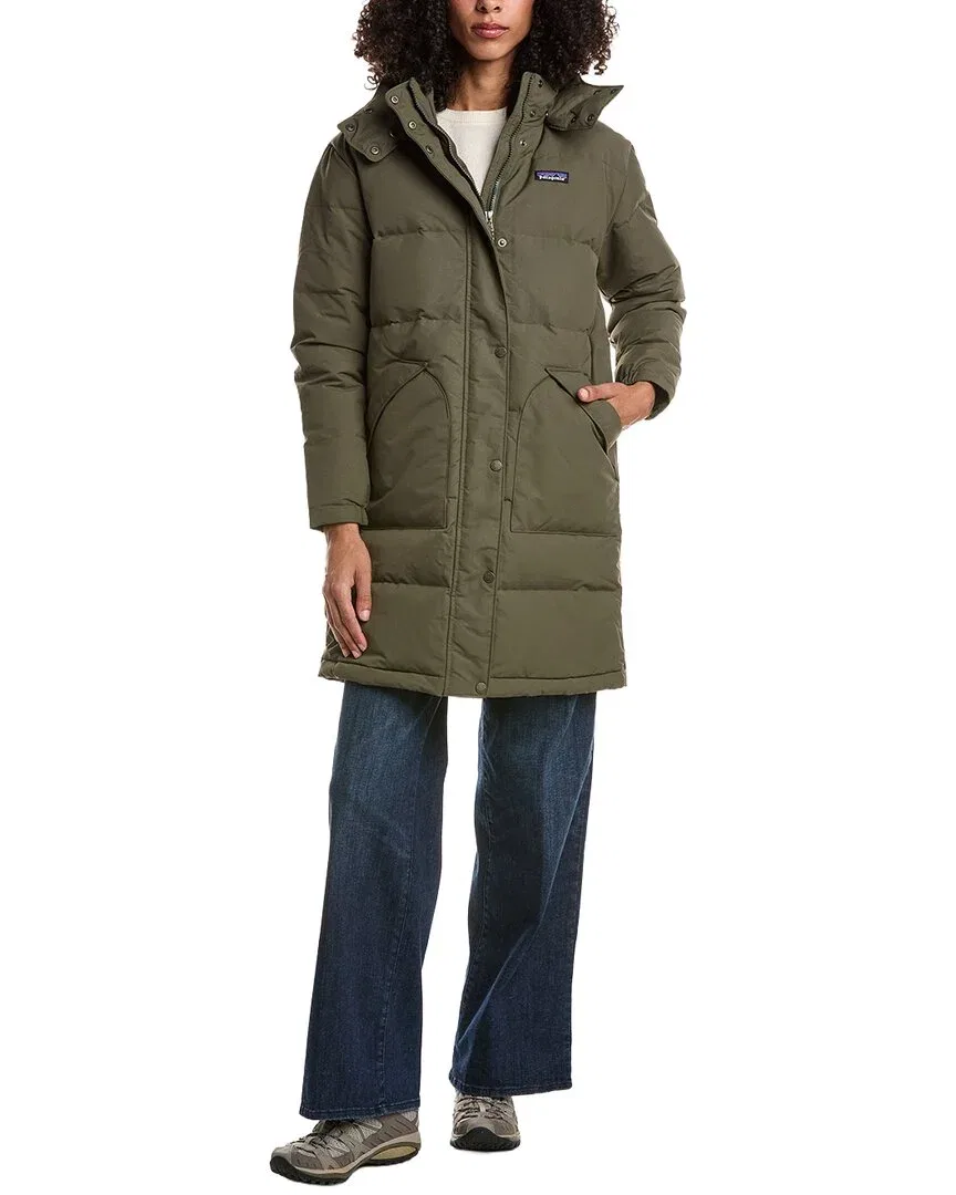 Женский пуховик-парка с капюшоном Patagonia Downdrift Parka, зеленый — фото 3