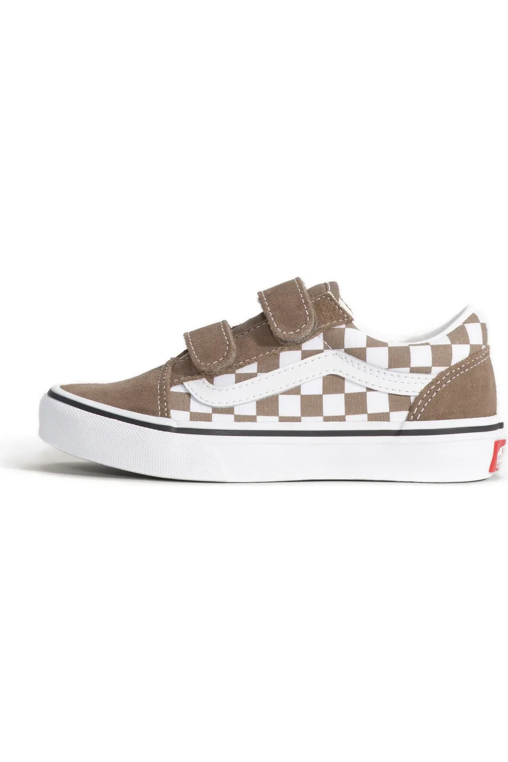 Кроссовки детские с блестящим верхом Old Skool Vans, Checkerboard Walnut — фото 2