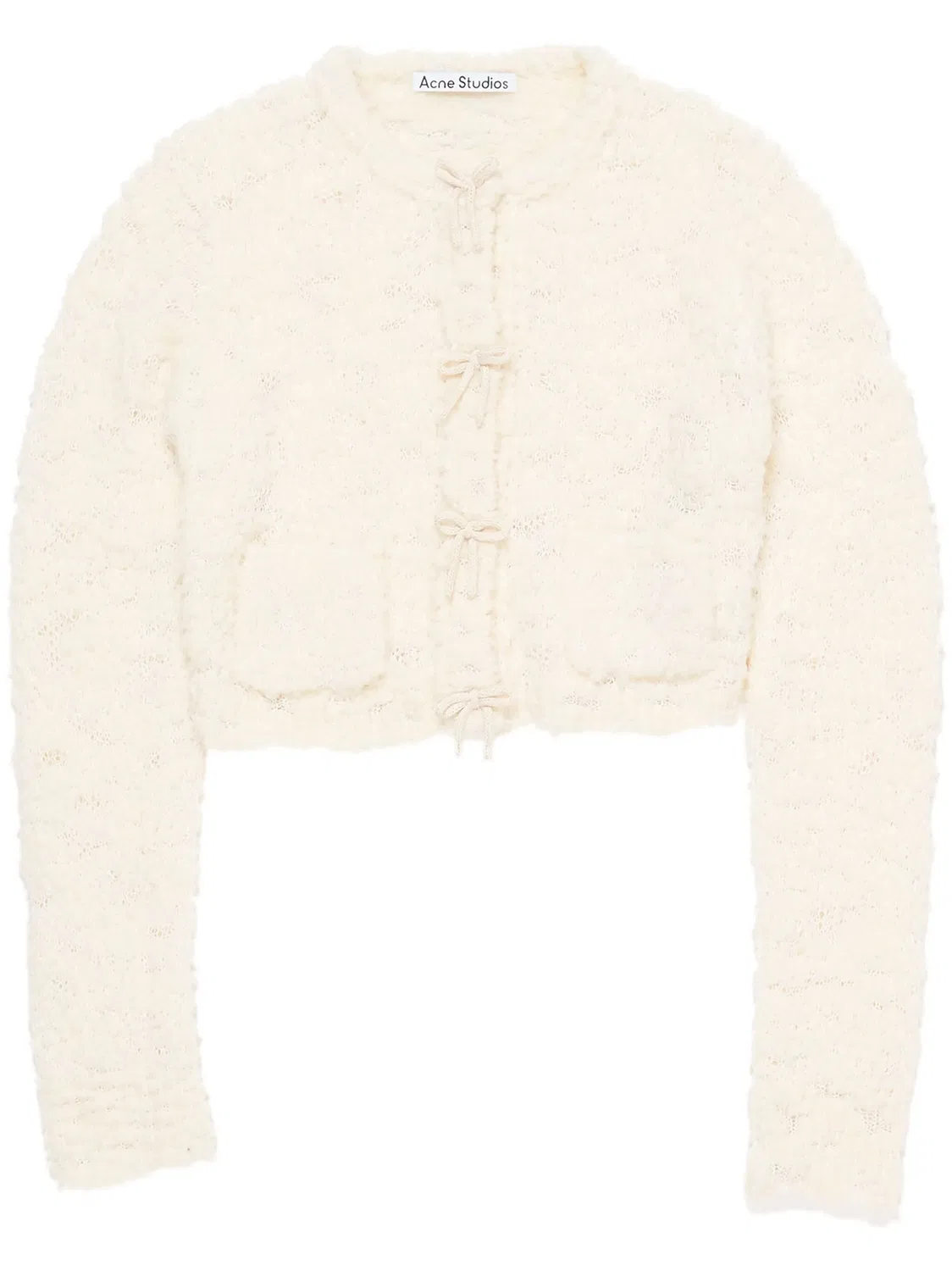 Кардиган с бантом Acne Studios, нейтральные