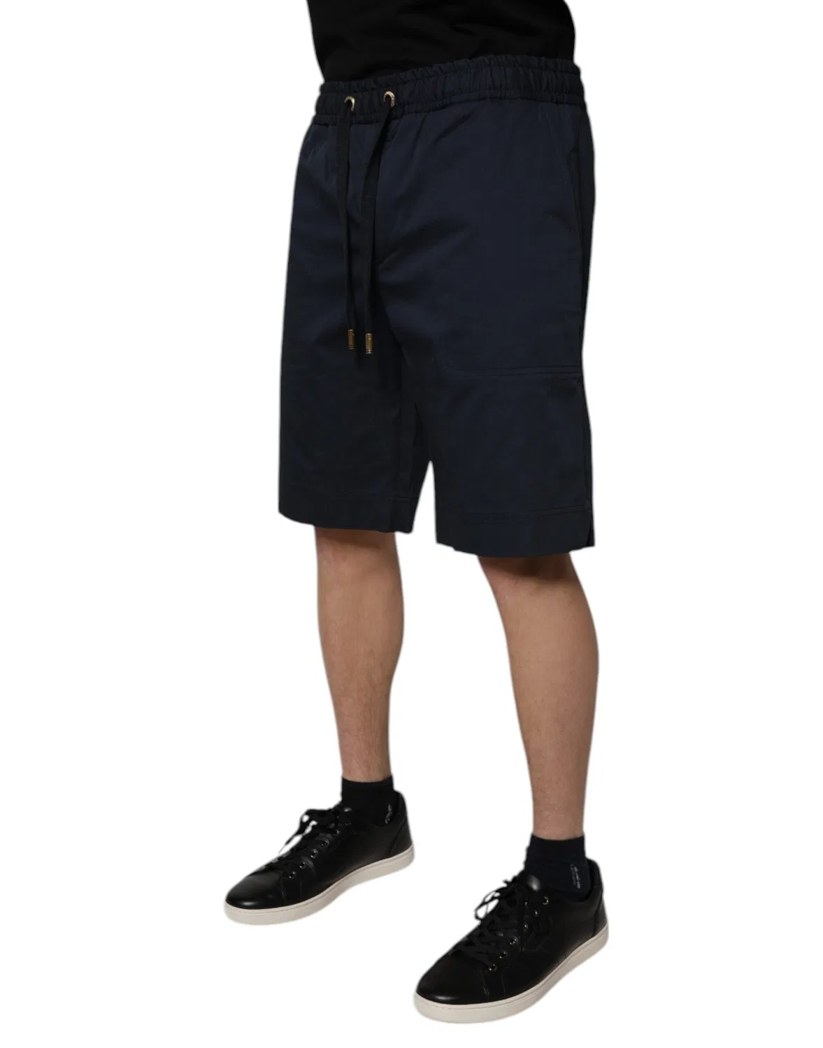 Мужские шорты-бермуды хлопковые с эластичным поясом Bermuda shorts Dolce & Gabbana, Navy Blue — фото 3