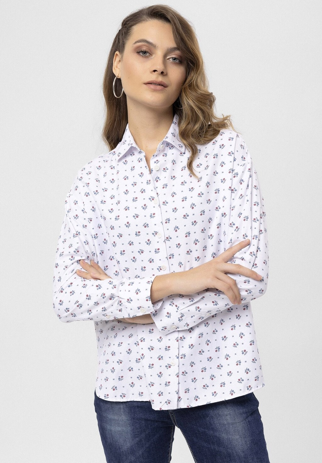 

Рубашка By Diess Collection, бело-темно-синяя