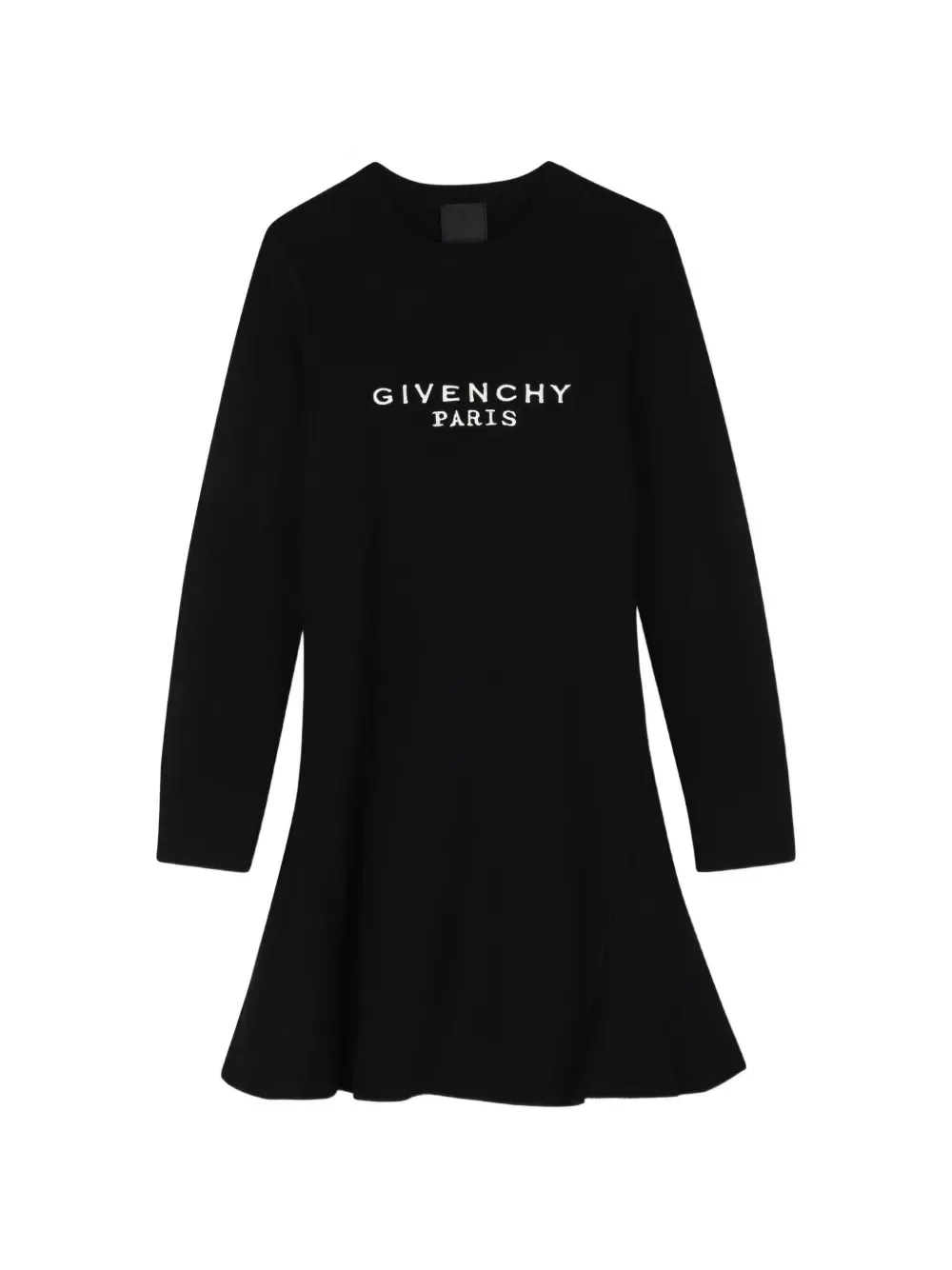 Расклешенное платье с вышитым логотипом Givenchy Kids, черный