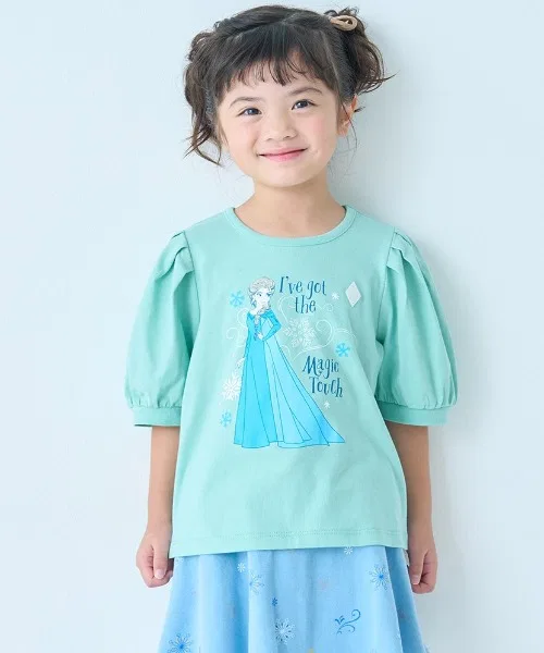 Детская футболка с коротким рукавом с принтом Princess Heroine Disney, Light Green