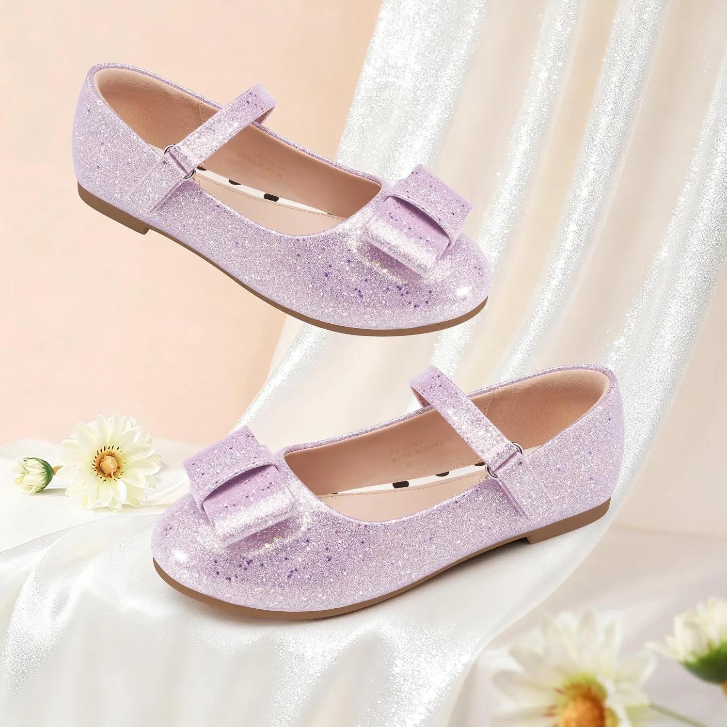 Детские туфли Мэри Джейн с бантом Stelle, Petal Glimmer — фото 3
