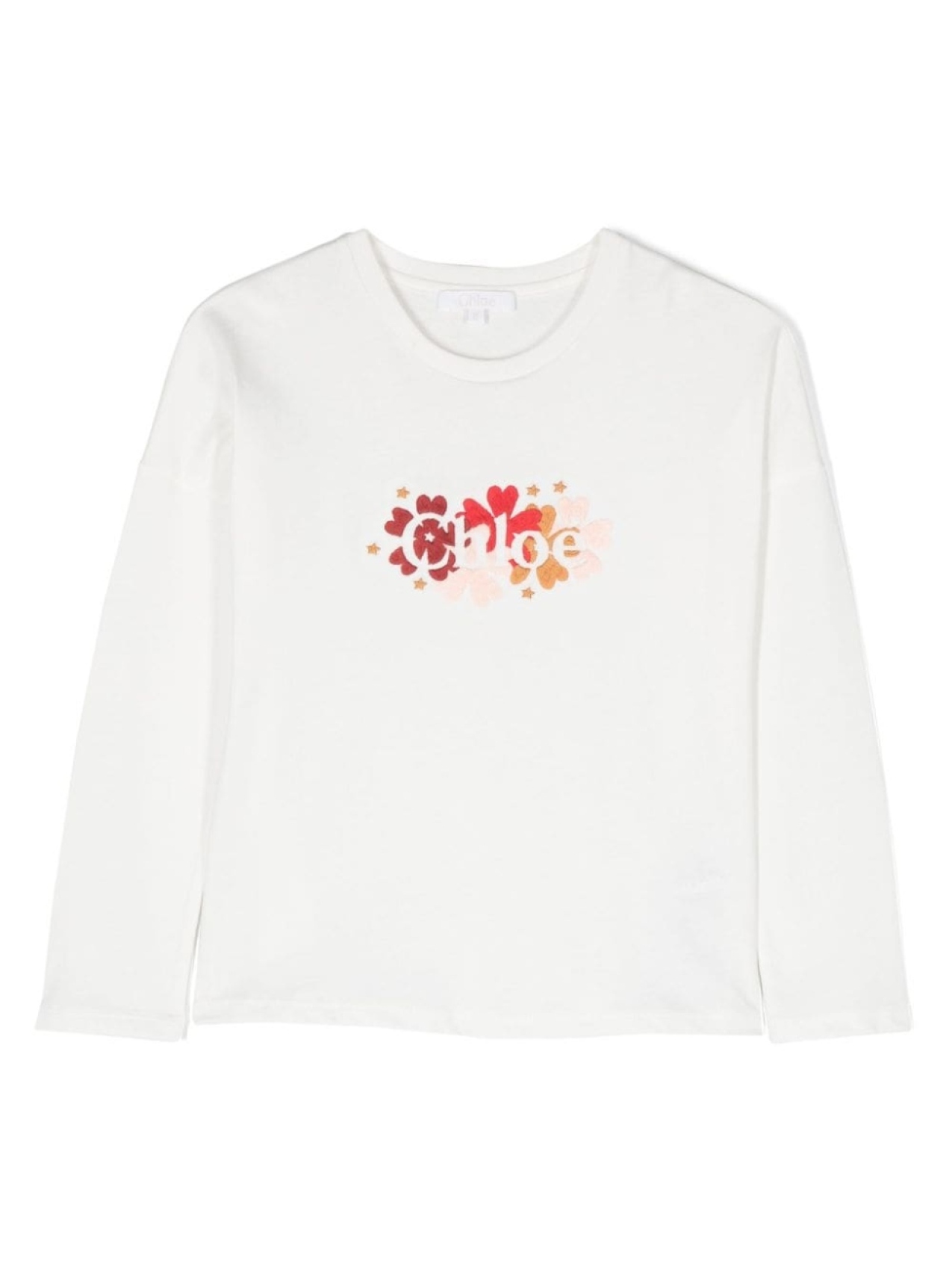 

Chloé Kids футболка из органического хлопка с вышитым логотипом, белый