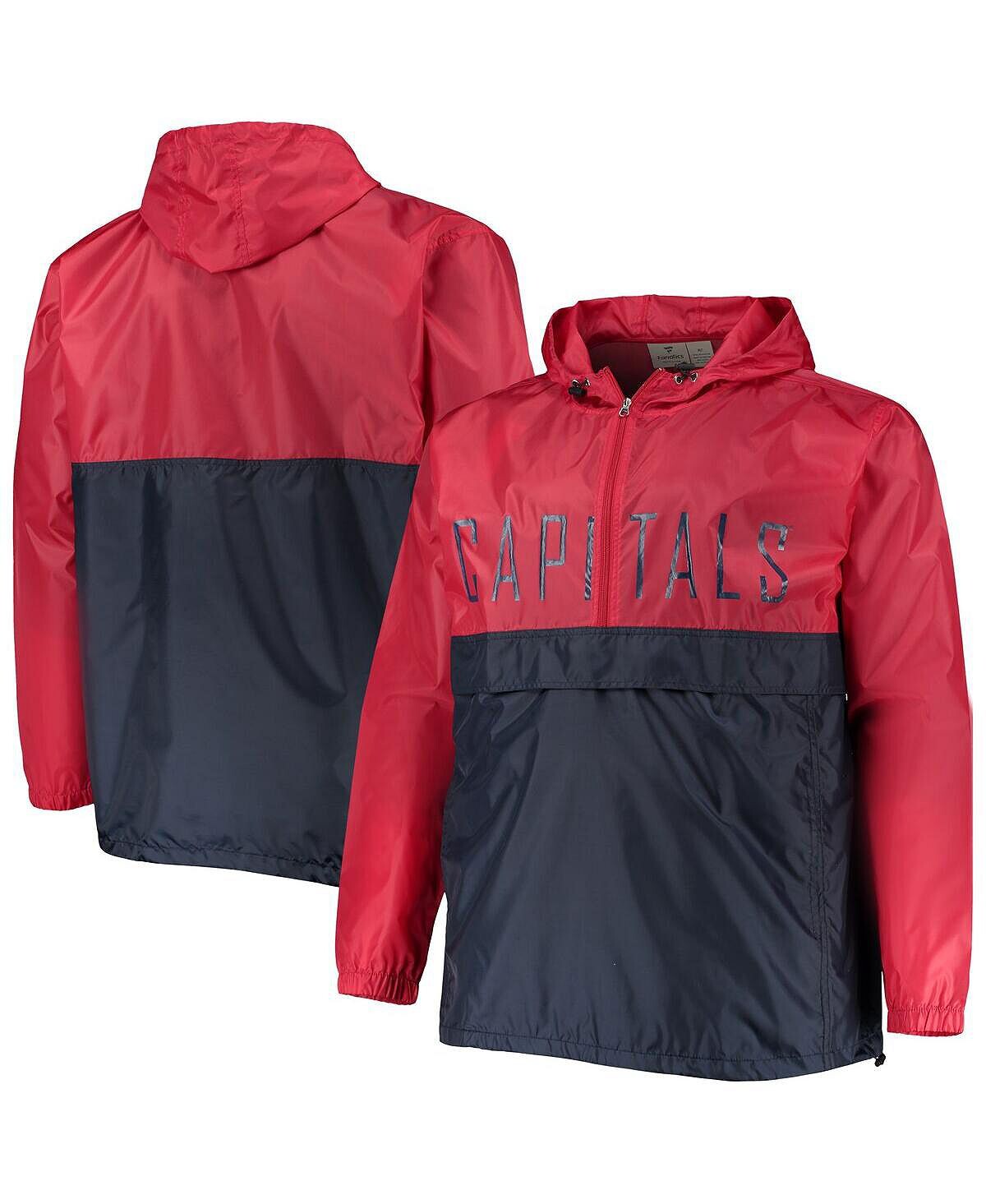 

Мужская красная толстовка с капюшоном и капюшоном на молнии washington capitals big and tall anorak Profile, красный