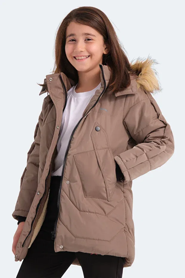 Детское пальто для девочек ветрозащитное Slazenger, Beige