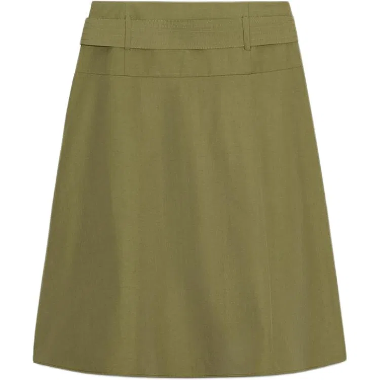 Женская юбка миди свободного кроя Khaki ZARA, Хаки — фото 3