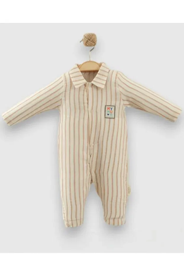 Детский комбинезон для мальчиков хлопковый без рукавов Voyyo Kids Baby, Cream — фото 2