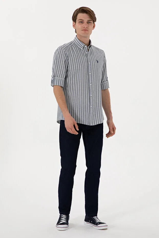 Мужская рубашка с длинным рукавом U.S. Polo Assn., Blue — фото 4