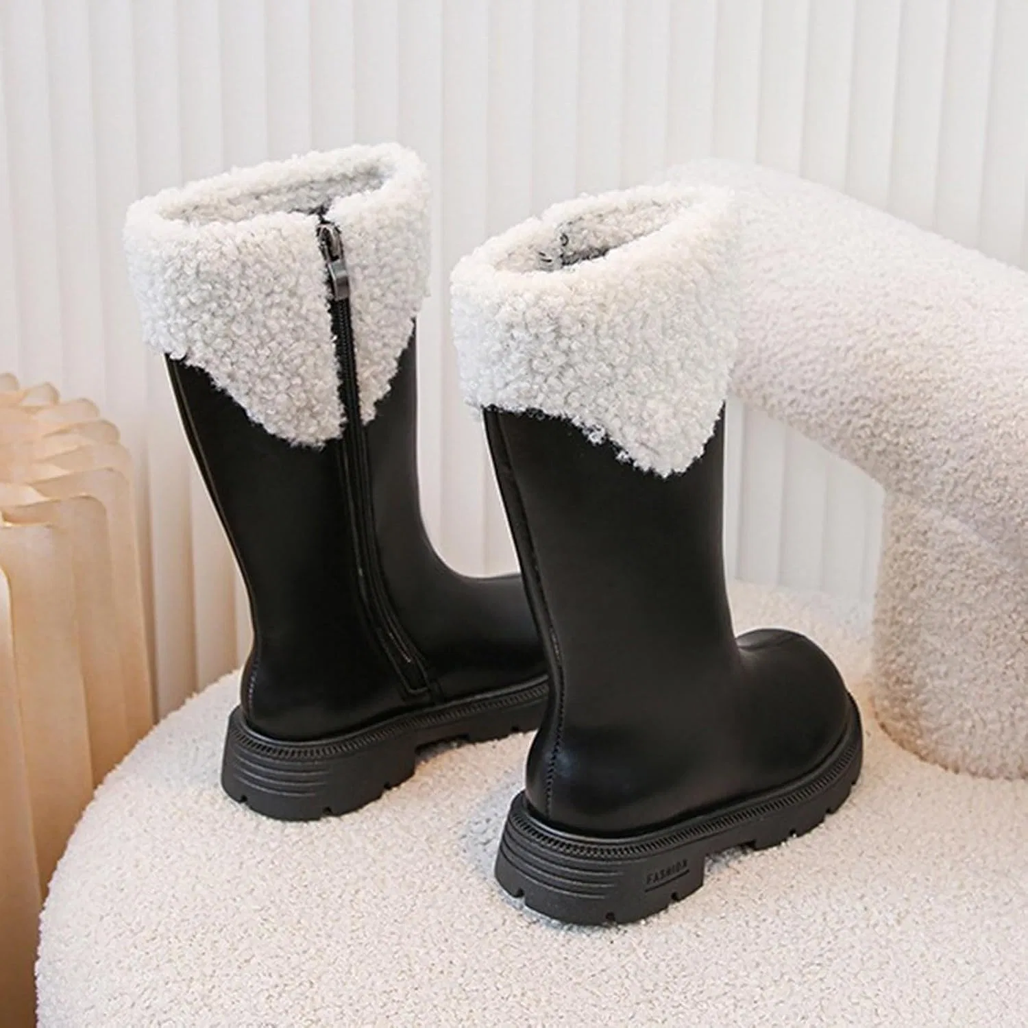 Детские сапоги для девочек с принтом Cowgirl, модель Fall Winter Cowgirl Boots, Black — фото 2