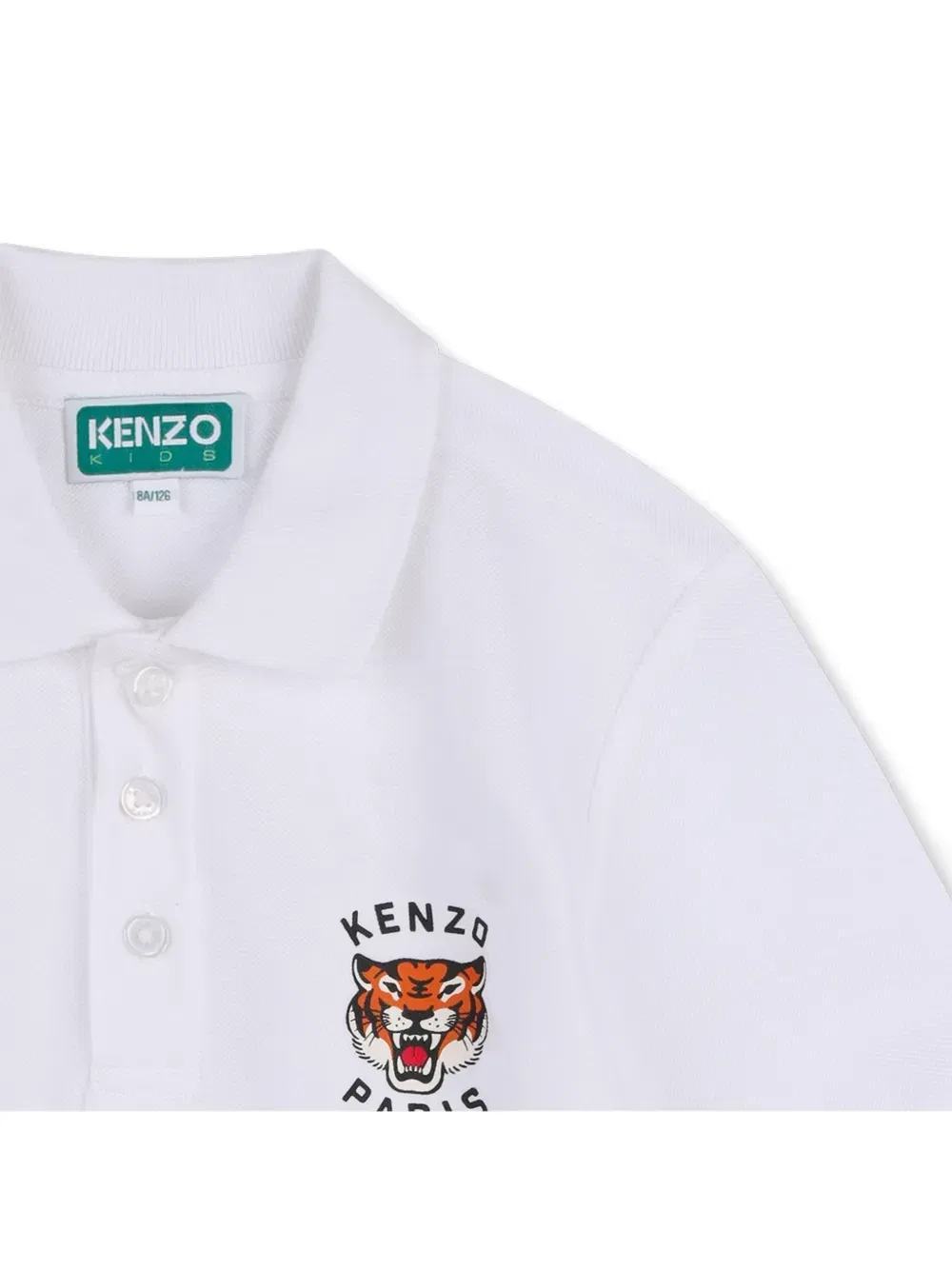 Рубашка поло с вышивкой Tiger Kenzo Kids, белый — фото 3