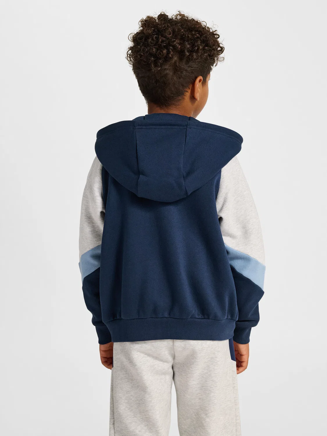 Детское худи с молнией и капюшоном Hmljr Loose Hummel, Pfauenblau Sturmblau — фото 2