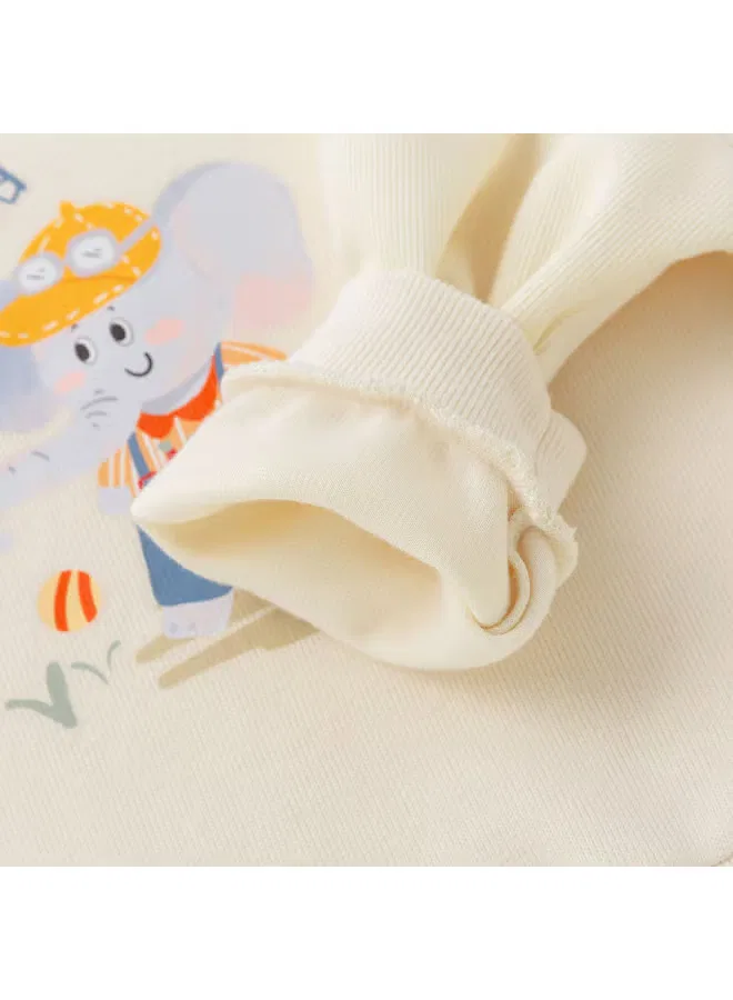 Комплект детской осенней одежды с капюшоном Doodle Home, бежевый — фото 4