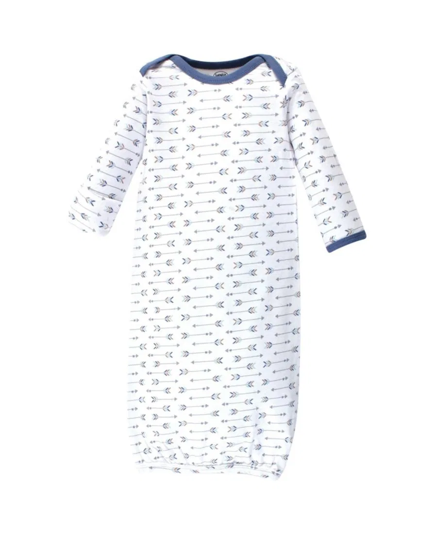 Комплект из 3 ночных рубашек Breathable Cotton Sleepwear Wraps Luvable Friends, Boy Feathers — фото 4