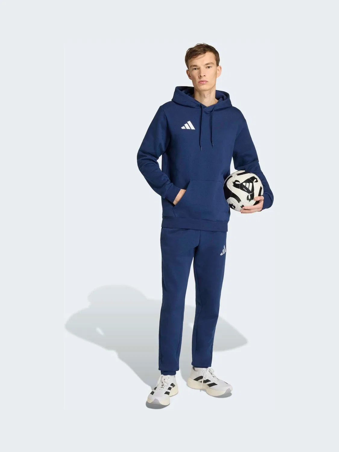 Худи флисовое Entrada 26 adidas, синий — фото 4