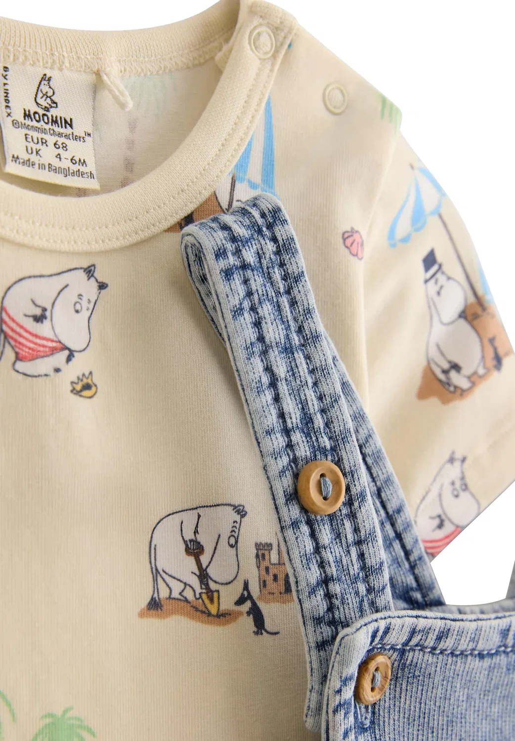 Set body dungeree moomin - body Lindex, White — фото 3