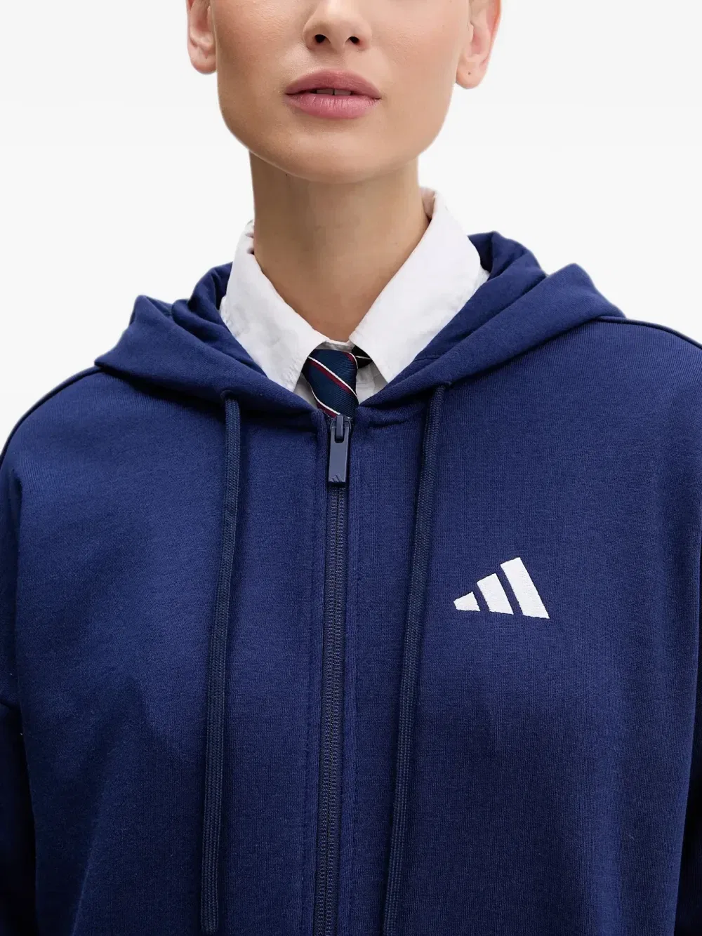 Худи на молнии Adidas, синий — фото 4
