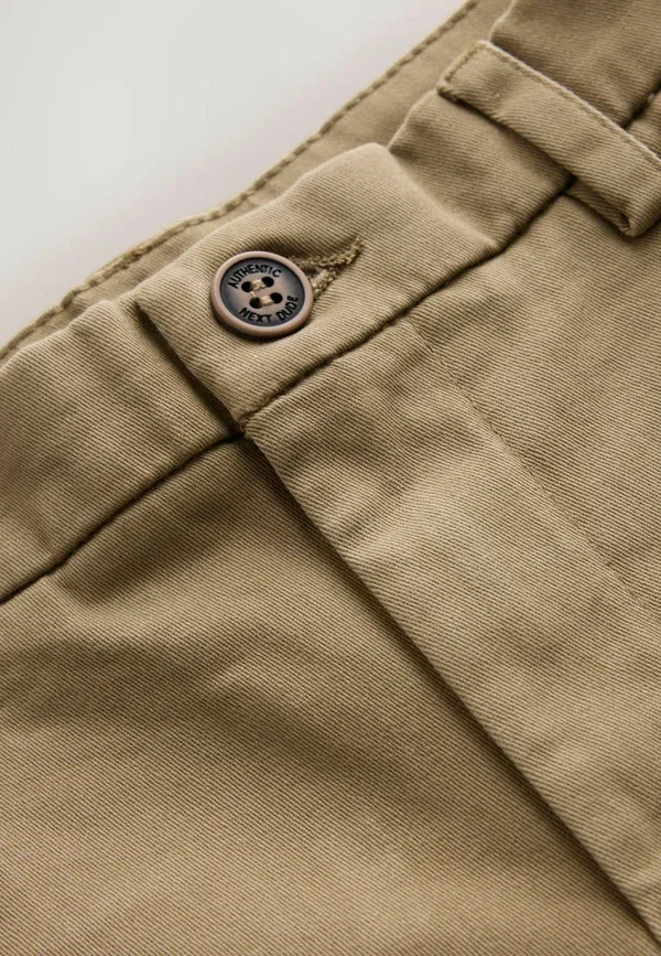 Брюки из хлопка и эластана. Loose fit - stretch chino trousers, Next, Tan Brown, светло-коричневый — фото 2