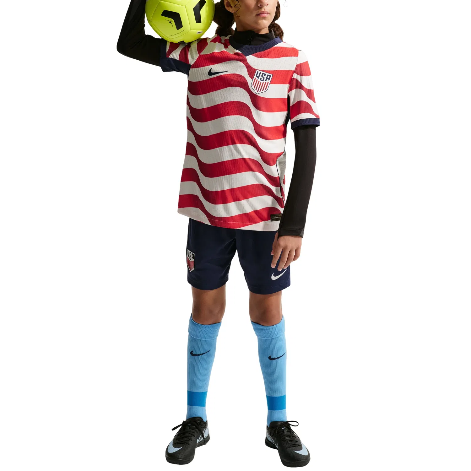 Детская футболка Nike USMNT 2026 Match Home Aero-FIT Authentic Jersey Sail Midnight Navy, белый