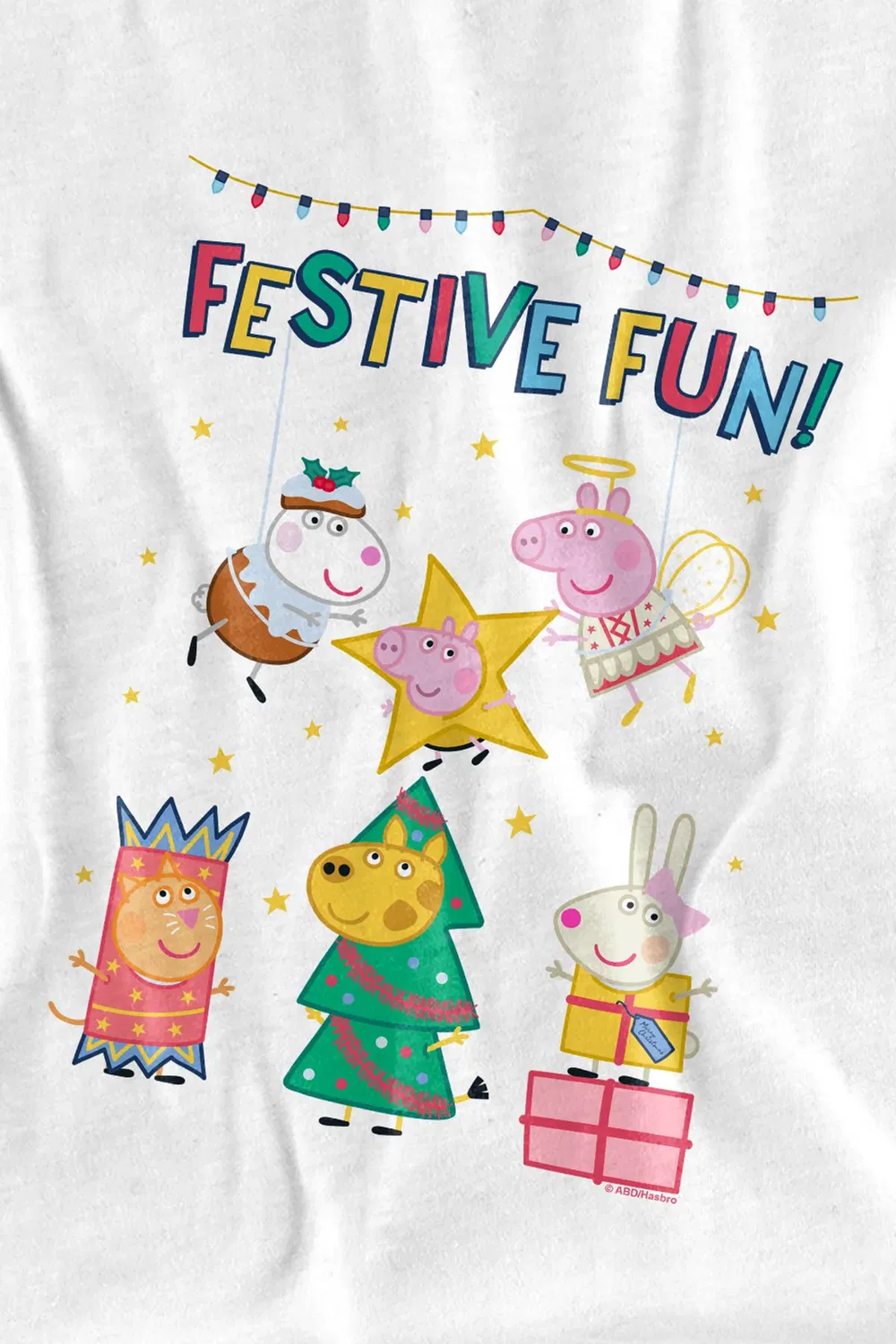 Детская футболка с принтом Festive Fun Nativity Peppa Pig, White — фото 2