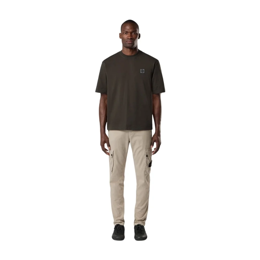 Мужская футболка Stone Island Regular-fit With Compass Patch, угольно-серый