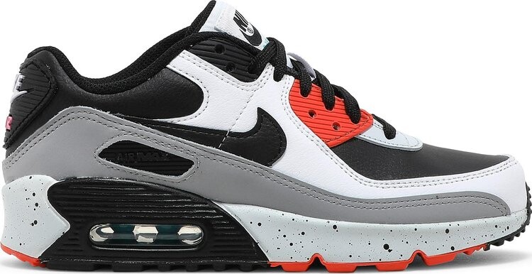 

Кроссовки Nike Air Max 90 Leather GS 'White Turf Orange Speckled', белый