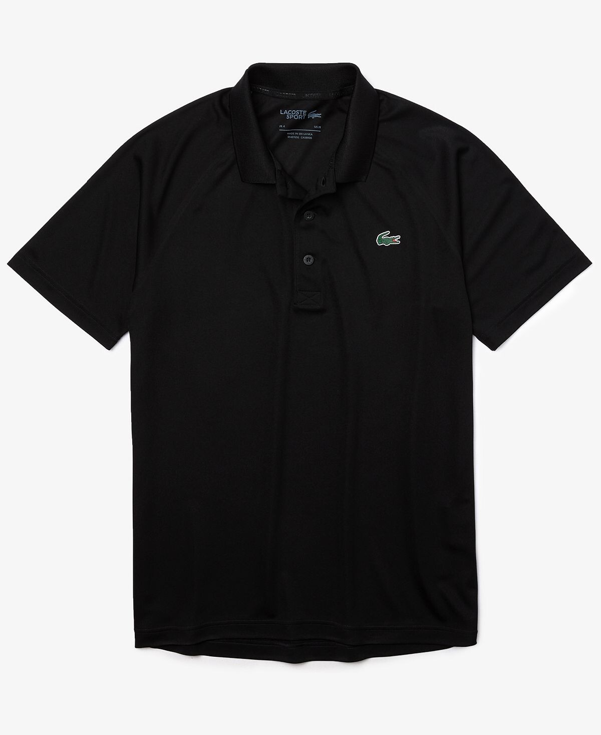 Мужская дышащая рубашка поло с защитой от бега sport interlock Lacoste, черный — фото 4