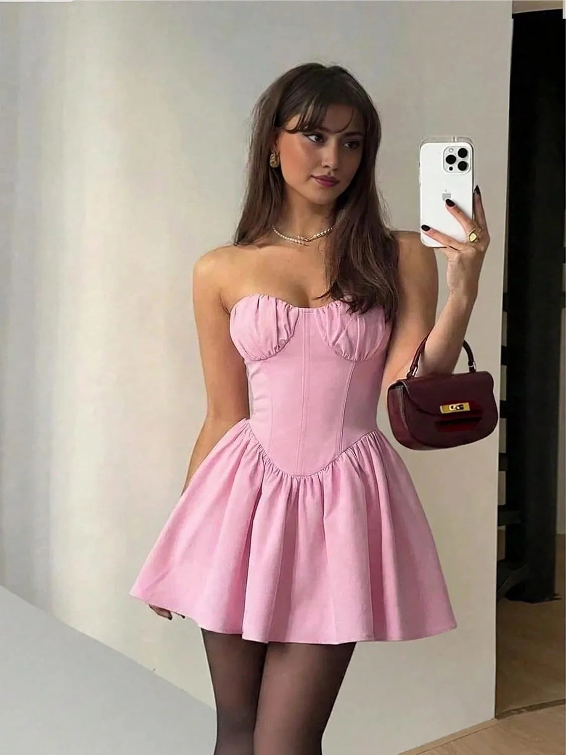 Женское летнее платье A-силуэта с открытой спиной, Pink — фото 3
