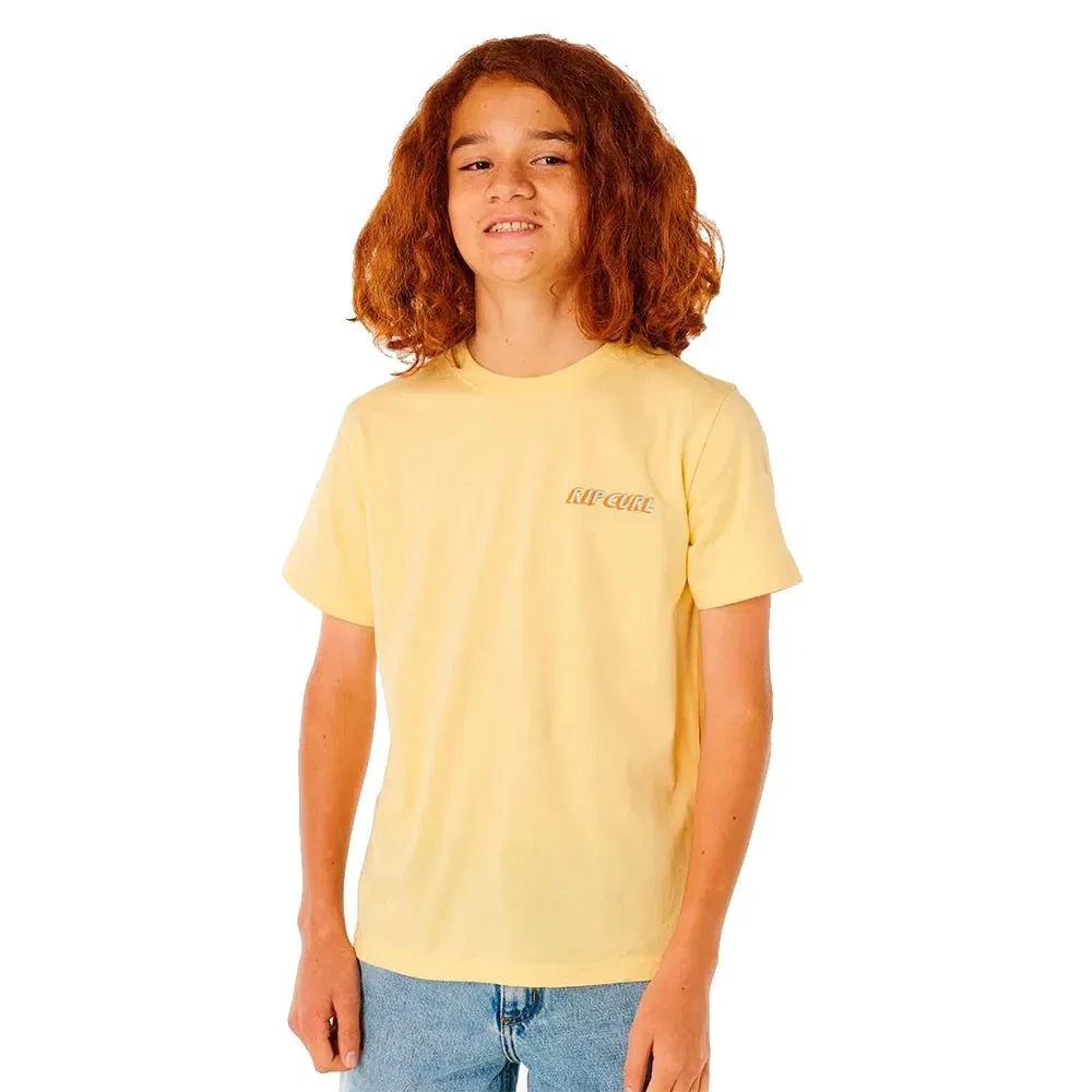 Детская футболка с принтом Eternal Shred Logo Rip curl, Yellow — фото 4