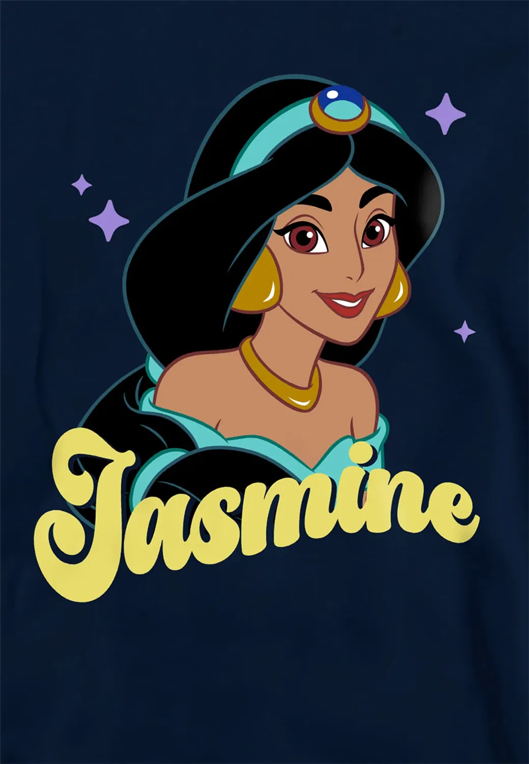 Детский худи с принтом Jasmine Face Disney, Navy — фото 2