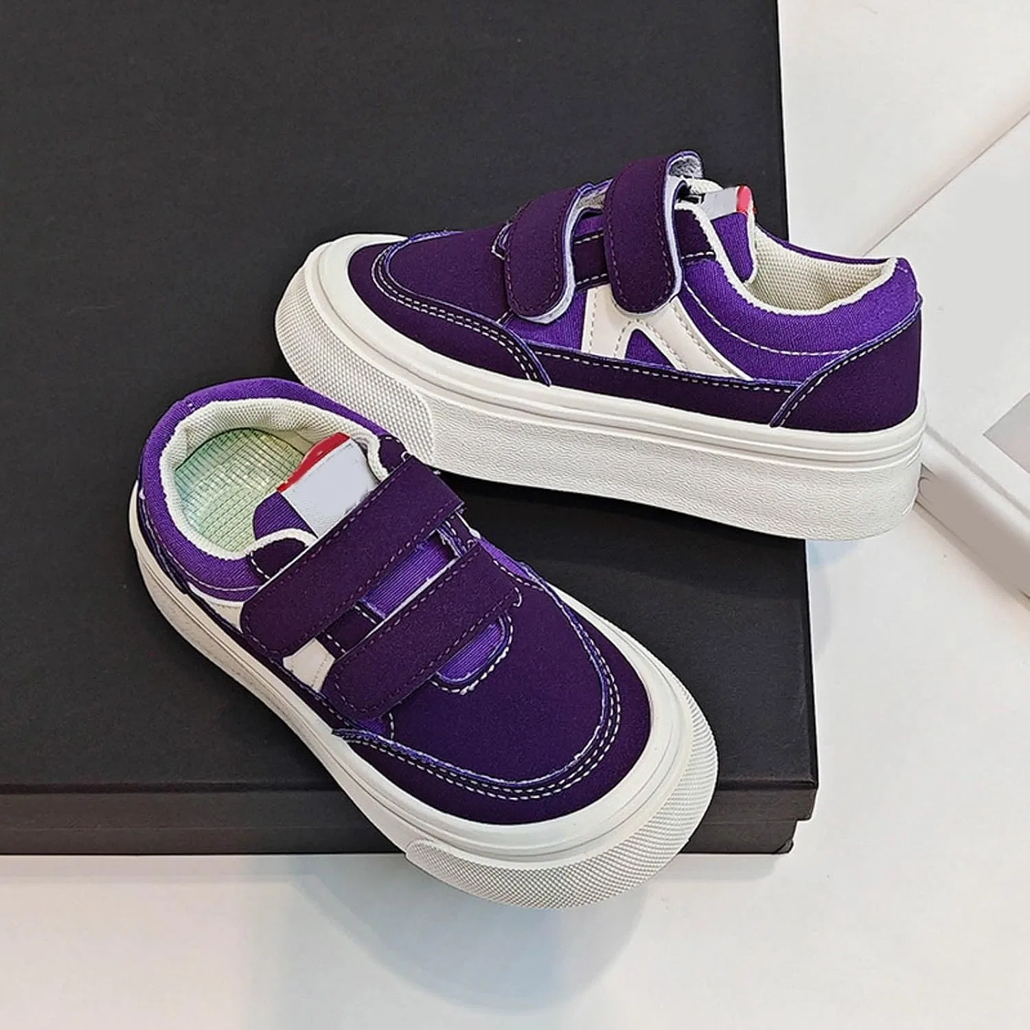 Детские кроссовки на платформе с закрытым носком для девочек, Purple — фото 4
